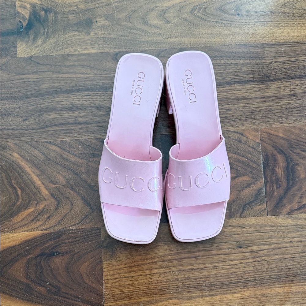 Gucci Pink Slide Sandals